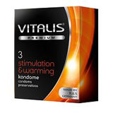 Изображение Презервативы "VITALIS" PREMIUM №3 stimulation & warming с согревающим эффектом (ширина 53mm)
