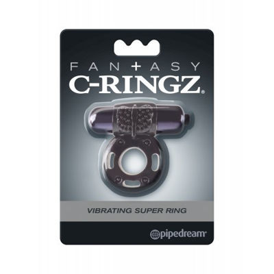 Эрекционное кольцо с вибрацией Fantasy C-Ringz Vibrating Super Ring Black