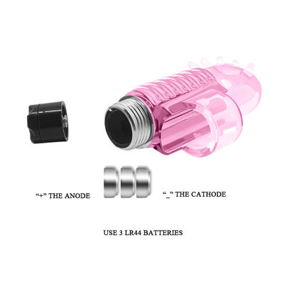Розовый вибростимулятор с шипиками на палец