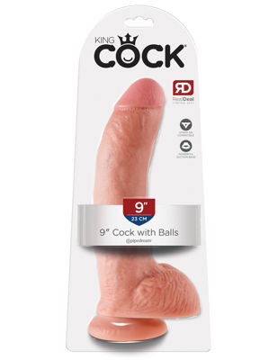 Фаллоимитатор King Cock 9 Cock with Balls Flesh