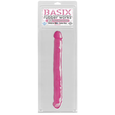 Двухсторонний фаллоимитатор Basix Rubber Works 12 Double Dong Pink
