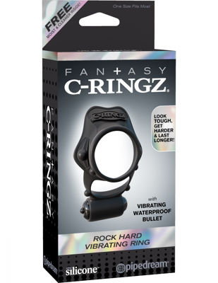Двойное эрекционное кольцо с вибрацией Fantasy C-Ringz Rock Hard Vibrating Ring