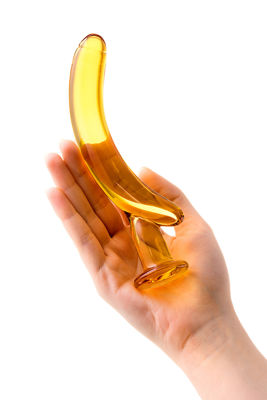 Изогнутый анальный стимулятор банан из стекла