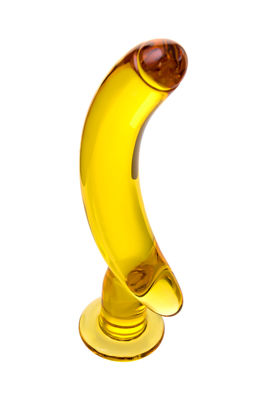 Изогнутый анальный стимулятор банан из стекла