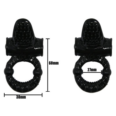 Эрекционное кольцо язычок с вибрацией черное