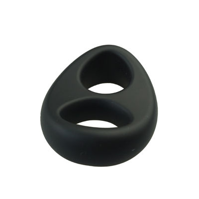 Двойное эрекционное кольцо Ultra Soft Platinum-Cure Silicone Cockring черное