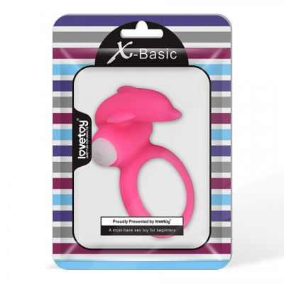 Виброкольцо X-Basic Dolphin Silicone Cockring розовое