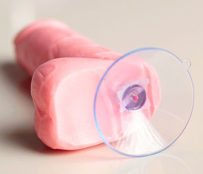 Фигурное мыло-пенис на присоске 13 см, розовое 120 г