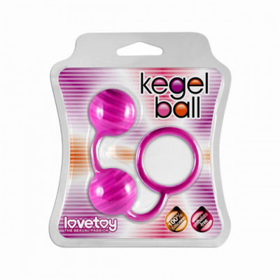 Вагинальные шарики Kegel ball розовые с рельефным рисунком