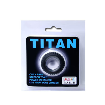 Эрекционное кольцо Baile Titan с ребрышками чёрное
