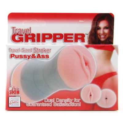 Компактный двойной мастурбатор вагина и попка Travel Gripper