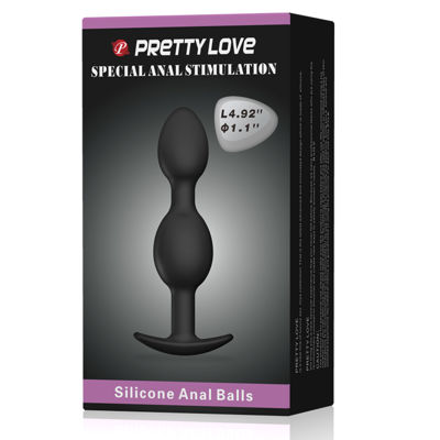 Анальная втулка с двумя металлическими сердечниками "Special Anal Stimulation", цвет черный, Pretty Love BI-040035