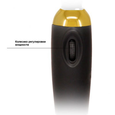 Вибромассажер силиконовый и из ABS-пластика Power wand 25 см черно-золотой