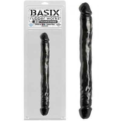 Двухсторонний фаллоимитатор Basix Rubber Works 12 in Double Dong Black