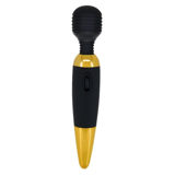 Изображение Вибромассажер силиконовый и из ABS-пластика Power wand 25 см черно-золотой