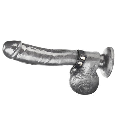 Кольцо на пенис из искусственной кожи на клепках (4-6 см) Snap Cock Ring
