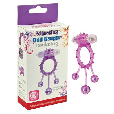 Виброкольцо с 3 утяжеляющими шариками розовое Ball Banger Cock Ring