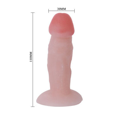 Baile Фаллоимитатор-реалистик на круглом основании The Little Stud Penis Butt Plug 11 см