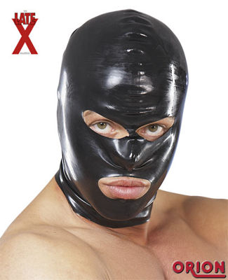 Латексная маска для головы черная