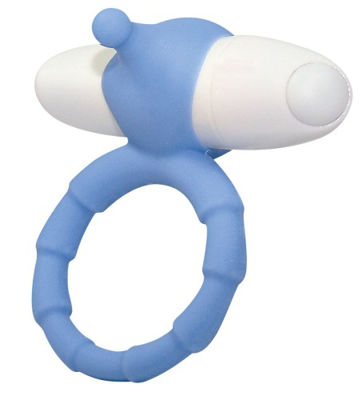 Smile Кольцо для пениса с вибрацией Loop голубое