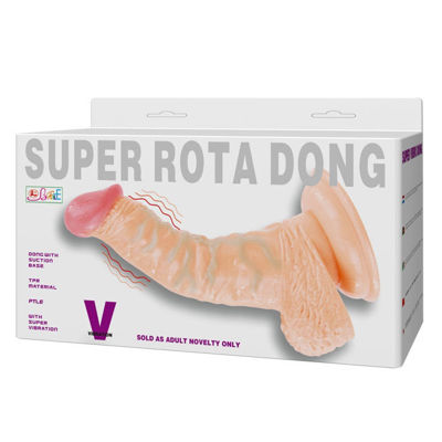Вибратор Super Rota Dong с изгибом на присоске