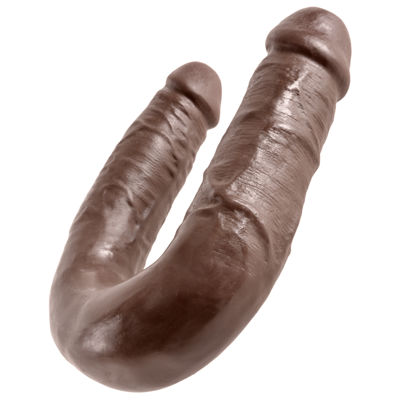 Двойной фаллоимитатор King Cock - Medium Double Toruble коричневый
