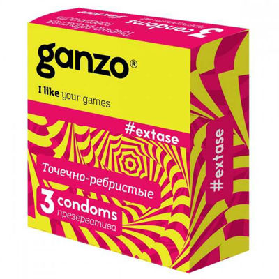 Презервативы Ganzo Extase №3 (Точечно-ребристые)