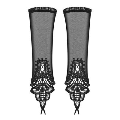 Элегантные перчатки с ажурными вставками «Luiza» от компании Obsessive, цвет черный