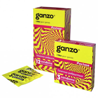 Презервативы Ganzo Extase №12 (Точечно-ребристые)