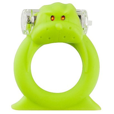 Виброкольцо на пенис со съемной вибропулей S-Line ««Wicked Walrus», цвет зеленый