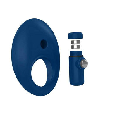Эрекционное кольцо OVO элегантной и закругленной формы синее
