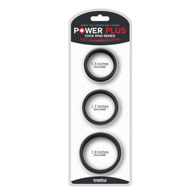 Набор эрекционных колец Power Plus Soft Silicone Pro Ring черные