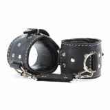 Кожаные наручники BDSM Арсенал с контрастной строчкой
