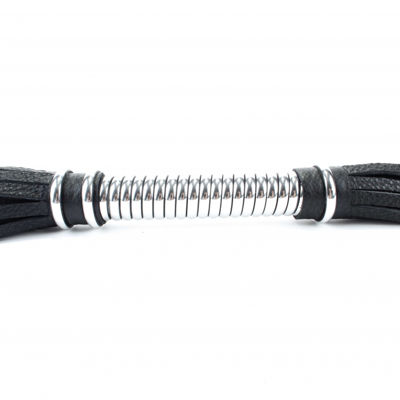 BDSM Арсенал Плеть с серебристой ручкой 44 см (54051)