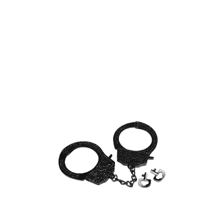Черные наручники со стразами Fetish Pleasure