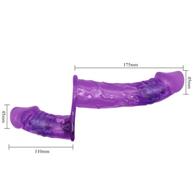 Страпон Baile Ultra Passionate Harness Dual Penis Strap-On из TPR фиолетовый