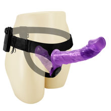 Страпон Baile Ultra Passionate Harness Dual Penis Strap-On из TPR фиолетовый