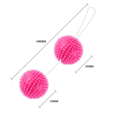 Анально-вагинальные шарики с мягкими шипами розовые