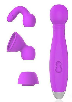 COSMO Вибратор силикон Lady`s Secret со сменными насадками Bowling 18 см (CSM-23138), фиолетовый