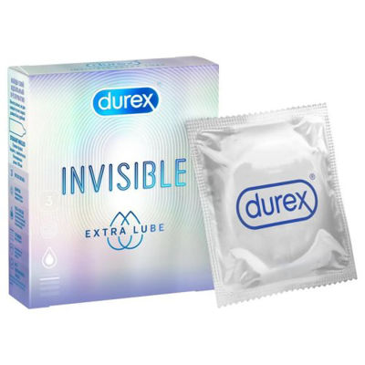 Презервативы Durex №3 Invisible Extra Lube (ультратонкие)