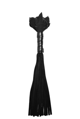 BDSM Арсенал Плеть чёрная роза с замшевыми хвостами