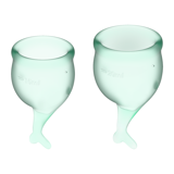Satisfyer Менструальные чаши Feel Secure 15 и 20 мл зеленые
