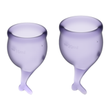 Менструальные чаши Satisfyer Feel Secure 15 и 20 мл лиловые