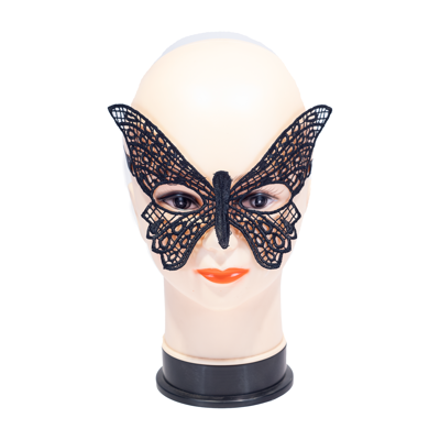 Изображение Кружевная черная маска-бабочка