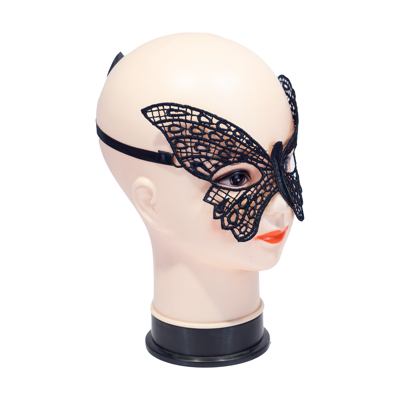 Изображение Кружевная черная маска-бабочка