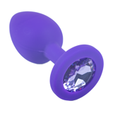 Изображение TABOO Силиконовая анальная пробка фиолетовая S  с фиолетовым камушком 372300184