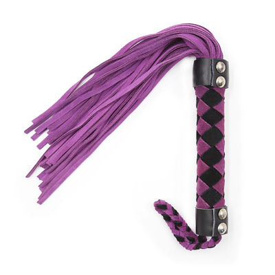 Пурпурно-черная плеть замшевая 39 см ромб