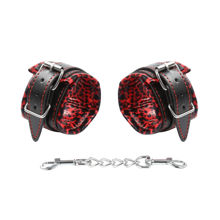 Черно-красные леопардовые наручники 253212051