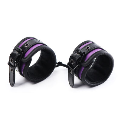 БДСМ наручники с цепью черно-фиолетовые 252110080