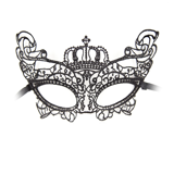 Черная кружевная маска-корона